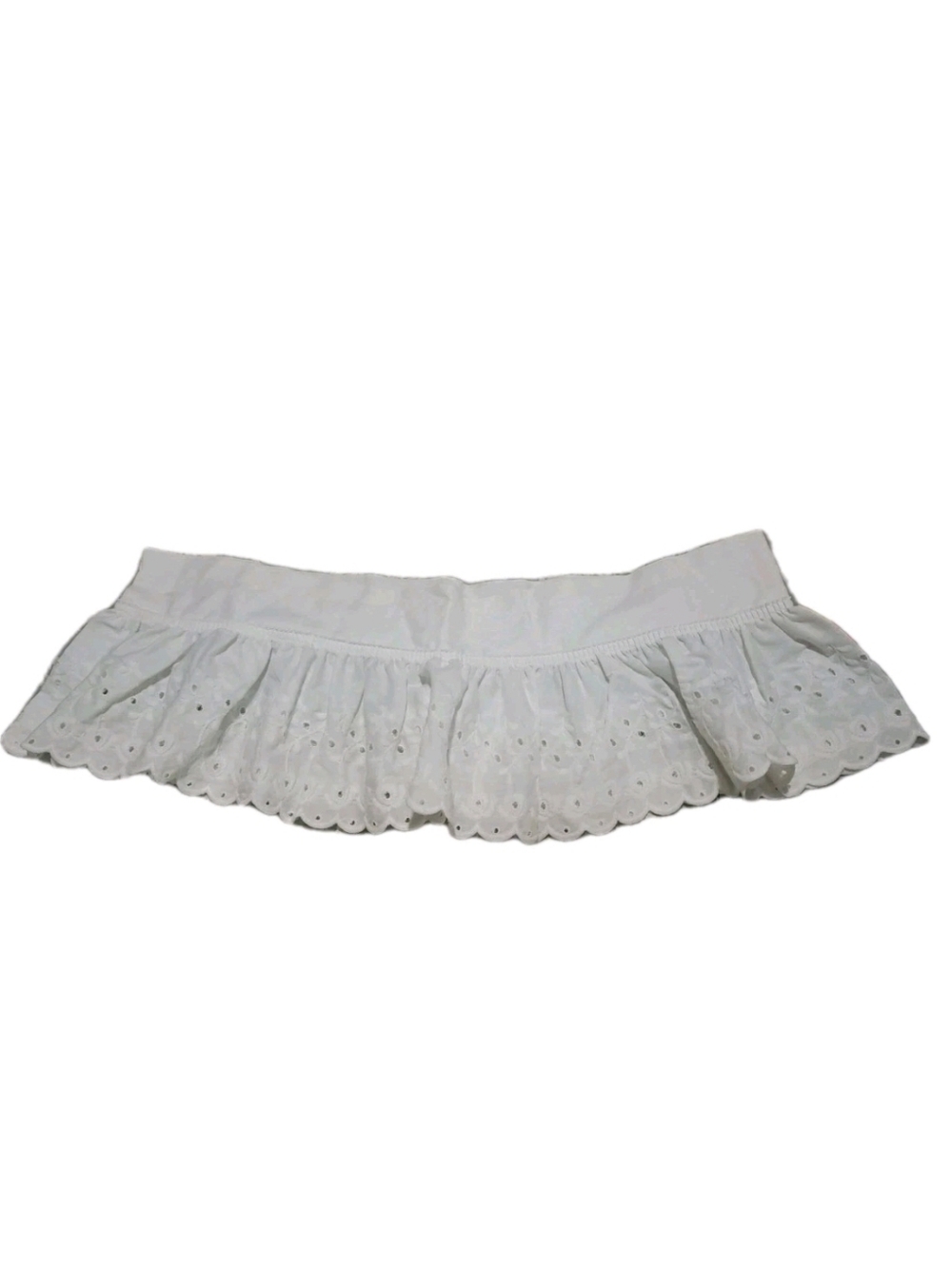 White Eyelet Country Curtains 41in x 7.5in Farmhouse Minimalist Valance USA